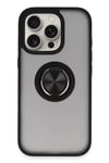 Apple iPhone 16 Pro Max Kılıf Montreal Yüzüklü Silikon Kapak - Siyah