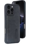 Apple iPhone 16 Pro Max Kılıf Sara Kartvizitli Deri Kılıf - Siyah