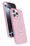 Apple iPhone 16 Pro Regal Magsafe Standlı Kapak - Açık Pembe