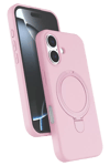 Apple iPhone 16 Regal Magsafe Standlı Kapak - Açık Pembe
