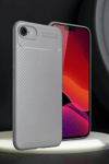 Apple iPhone 16E Kılıf Auto Focus Karbon Kapak - Gri