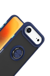 Apple iPhone 17 Air Montreal Yüzüklü Silikon Kapak - Lacivert