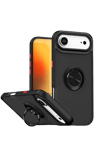 Apple iPhone 17 Air Montreal Yüzüklü Silikon Kapak - Siyah