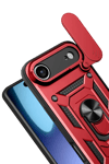 Apple iPhone 17 Air Pars Lens Yüzüklü Silikon - Kırmızı