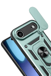 Apple iPhone 17 Air Pars Lens Yüzüklü Silikon - Yeşil