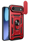 Apple iPhone 17 Air Pars Lens Yüzüklü Silikon - Kırmızı