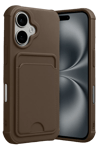Apple iPhone 17 Kelvin Kartvizitli Silikon - Kahverengi