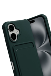 Apple iPhone 17 Kelvin Kartvizitli Silikon - Koyu Yeşil