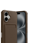 Apple iPhone 17 Kelvin Kartvizitli Silikon - Kahverengi