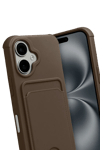 Apple iPhone 17 Kelvin Kartvizitli Silikon - Kahverengi