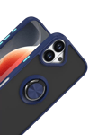 Apple iPhone 17 Montreal Yüzüklü Silikon Kapak - Lacivert