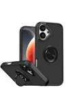 Apple iPhone 17 Montreal Yüzüklü Silikon Kapak - Siyah