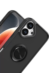 Apple iPhone 17 Montreal Yüzüklü Silikon Kapak - Siyah