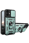 Apple iPhone 17 Pars Lens Yüzüklü Silikon - Yeşil