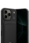 Apple iPhone 17 Pro Kelvin Kartvizitli Silikon - Siyah