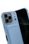 Apple iPhone 17 Pro Kelvin Kartvizitli Silikon - Mavi
