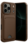 Apple iPhone 17 Pro Kelvin Kartvizitli Silikon - Kahverengi