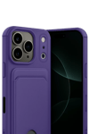 Apple iPhone 17 Pro Kelvin Kartvizitli Silikon - Derin Mor