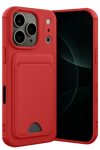 Apple iPhone 17 Pro Kelvin Kartvizitli Silikon - Kırmızı