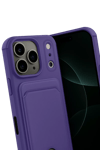 Apple iPhone 17 Pro Kelvin Kartvizitli Silikon - Derin Mor