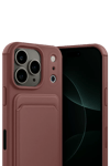 Apple iPhone 17 Pro Kelvin Kartvizitli Silikon - Bordo