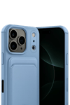 Apple iPhone 17 Pro Kelvin Kartvizitli Silikon - Mavi