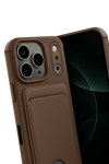 Apple iPhone 17 Pro Kelvin Kartvizitli Silikon - Kahverengi