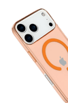 Apple iPhone 17 Pro Kılıf Pc Real Magsafe Kapak - Turuncu