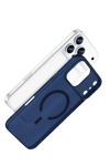 Apple iPhone 17 Pro Max Combo Sert Şeffaf Magsafe Kapak - Mavi