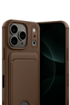 Apple iPhone 17 Pro Max Kelvin Kartvizitli Silikon - Kahverengi