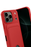 Apple iPhone 17 Pro Max Kelvin Kartvizitli Silikon - Kırmızı