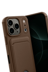 Apple iPhone 17 Pro Max Kelvin Kartvizitli Silikon - Kahverengi