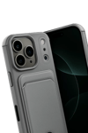 Apple iPhone 17 Pro Max Kelvin Kartvizitli Silikon - Gri