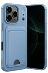 Apple iPhone 17 Pro Max Kelvin Kartvizitli Silikon - Mavi