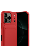 Apple iPhone 17 Pro Max Kelvin Kartvizitli Silikon - Kırmızı