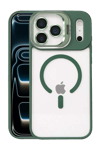 Apple iPhone 17 Pro Max Remim Lensli Magsafe Standlı Kapak - Koyu Yeşil