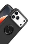Apple iPhone 17 Pro Montreal Yüzüklü Silikon Kapak - Siyah