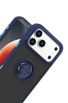 Apple iPhone 17 Pro Montreal Yüzüklü Silikon Kapak - Lacivert