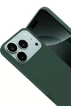 Apple iPhone 17 Pro Nano içi Kadife Silikon - Koyu Yeşil