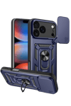 Apple iPhone 17 Pro Pars Lens Yüzüklü Silikon - Lacivert