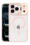 Apple iPhone 17 Pro Remim Lensli Magsafe Standlı Kapak - Pembe