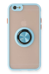 Apple iPhone 6 Kılıf Montreal Yüzüklü Silikon Kapak - Buz Mavi