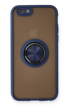 Apple iPhone 6 Kılıf Montreal Yüzüklü Silikon Kapak - Lacivert