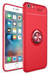 Apple iPhone 6 Kılıf Range Yüzüklü Silikon - Kırmızı