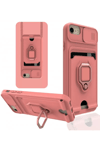 Apple iPhone 6 Kılıf Zuma Kartvizitli Yüzüklü Silikon - Pembe