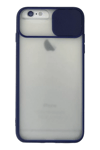 Apple iPhone 6 Plus Kılıf Palm Buzlu Kamera Sürgülü Silikon - Lacivert