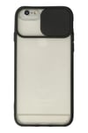 Apple iPhone 6 Plus Kılıf Palm Buzlu Kamera Sürgülü Silikon - Siyah