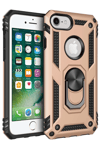 Apple iPhone 7 Kılıf Sofya Yüzüklü Silikon Kapak - Gold
