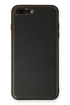 Apple iPhone 7 Plus Kılıf Coco Deri Silikon Kapak - Siyah