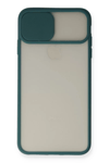 Apple iPhone X Kılıf Palm Buzlu Kamera Sürgülü Silikon - Yeşil